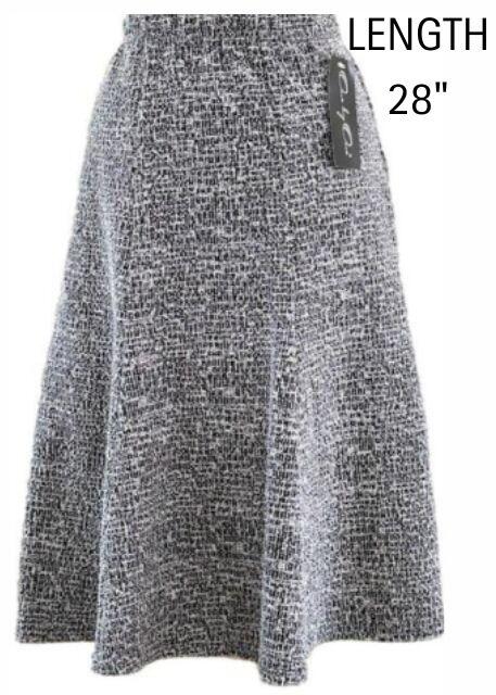 Monique Black and White Tweed Skirt